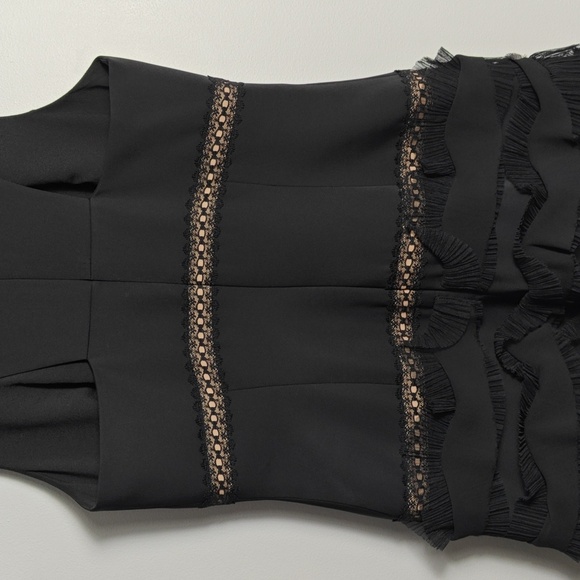 BCBG MAXAZRIA Black Ruffle Mesh Tiered Sleeveless Party Dress Size 4 - Picture 10 of 16